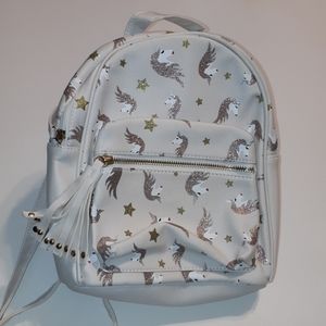 Glittery white OMG! accessories mini backpack